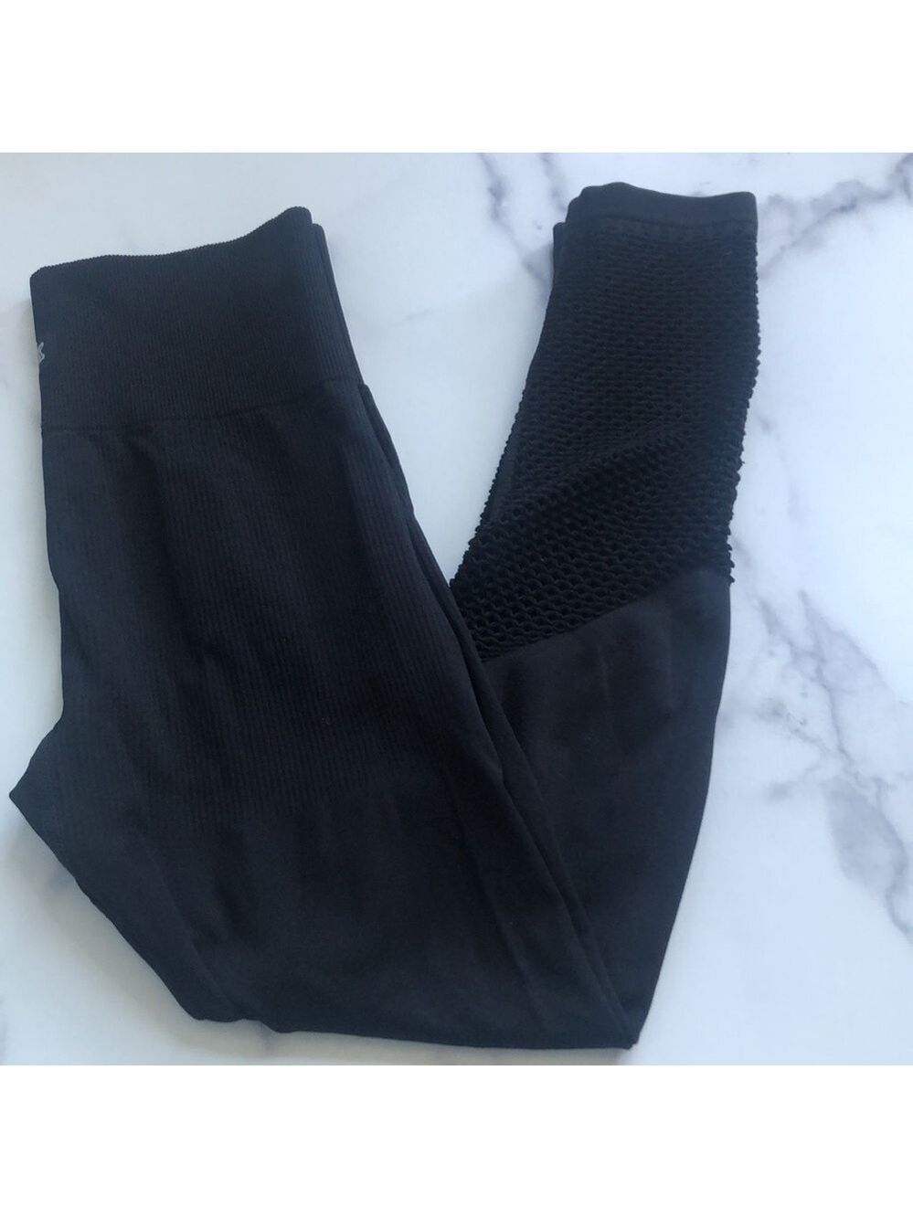 Victoria's Secret PINK Ultimate Black Mesh Laser Cut Leggings Size Small